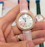 Japan Quartz Replica Cle de Cartier Lady Watch Rose Gold Pink Strap